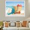 Sea Beach Diamond Painting Kits for Adults,Seaside Landscape Diamond Art,Blue Sky, White Clouds and Sandy Diamond Painting Scenery,Hat and Bag Diamond Painting Wall Decor 12x16in